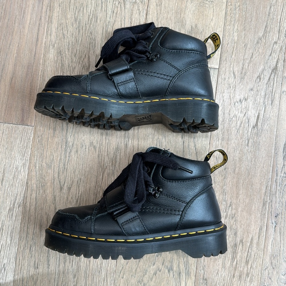 Dr. Martens Black Leather Moto Boots - Picture 5 of 9